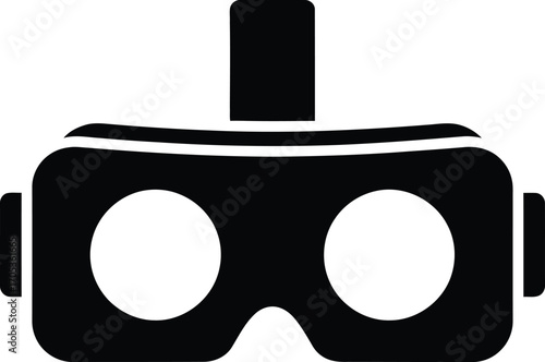 Virtual Reality Headset or Goggles Silhouette Vector