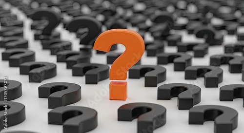Question Mark Among Many Question Marks.