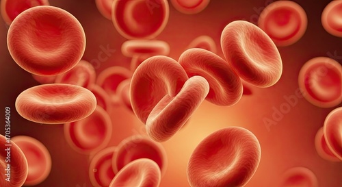 Red Blood Cells in Human Bloodstream.
