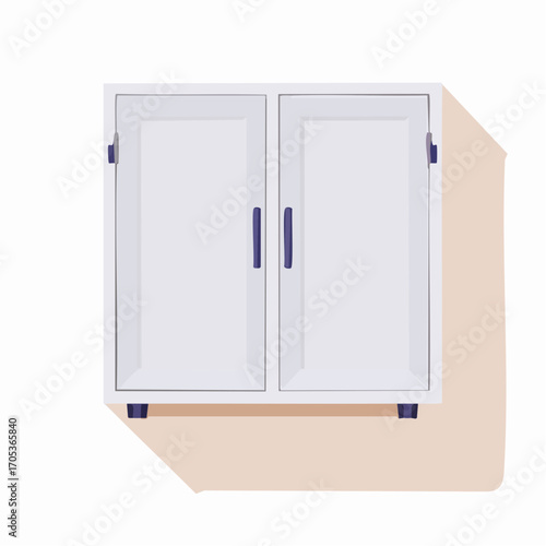 Moderner Hängeschrank in Weiß, mit glatten Türen