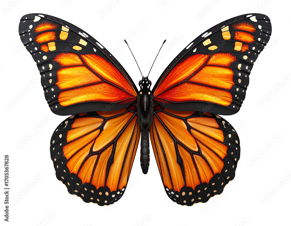 Fototapeta premium Monarch Butterfly 3D Design transparent background