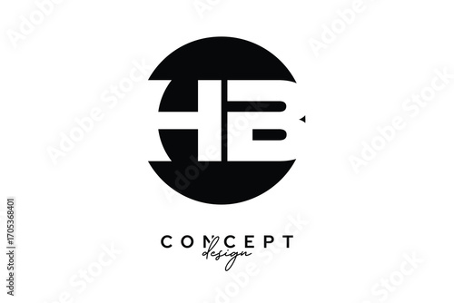 HB Creative Negative Space Circle Monogram Logo Design