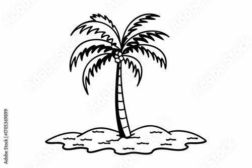 Tropical island with palms