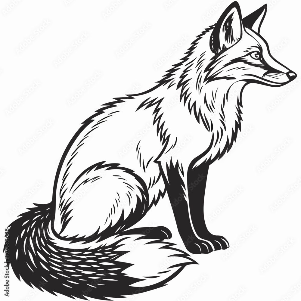 Obraz premium fox cartoon isolated on white