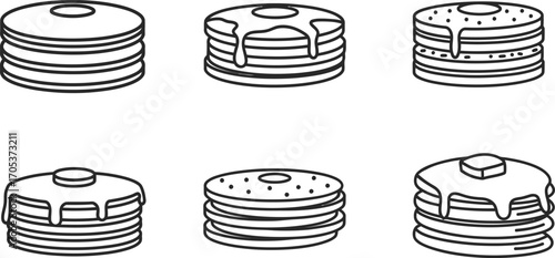 Pancake stacks, a delightful collection of breakfast treats