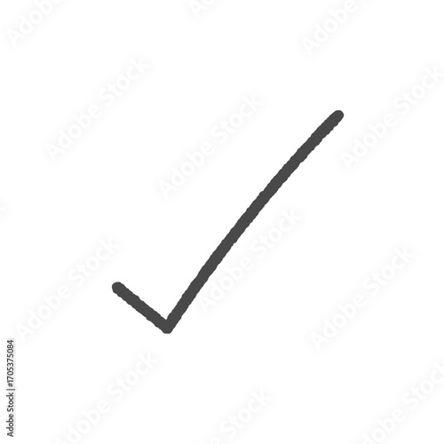 手書きの黒いチェックマーク - シンプルなレ点･DONEの記号･採点のデザインパーツ素材