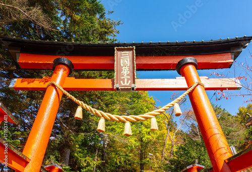 Photos Torii gate leading to Chureito Pagoda in autumn, Arakura, Japan