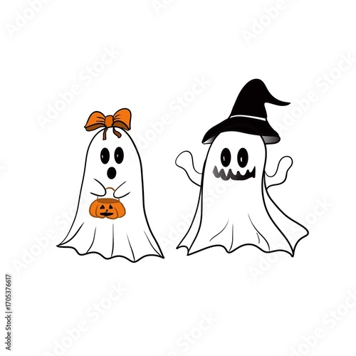 ghosts, halloween, pattern, holiday, card, textile,