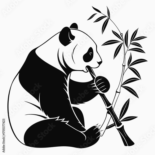 panda with bamboo