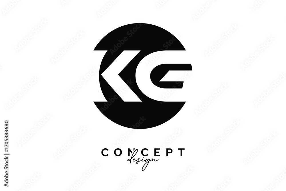 Fototapeta premium KG Creative Negative Space Circle Monogram Logo Design