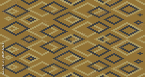 Geometric rhombus shapes vector seamless pattern. Repetitive design with a beige and gray color scheme creates a textile, fabric or wallpaper background.