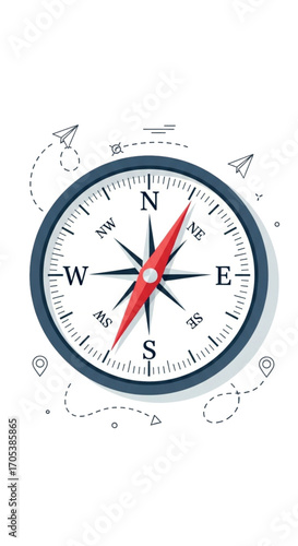 Vintage Compass Navigation Tool.