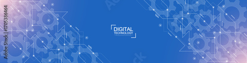Motherboard technology circuit board texture design. Creative idea AI banner concept for internet technology. Digital motherboard concept for poster, cover, banner, header, web presentation template.