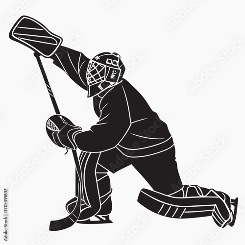 hockey player and puck
