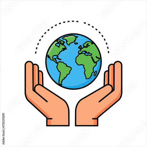 Earth Held Gently in Hands Symbolizing Global Care and Protection.