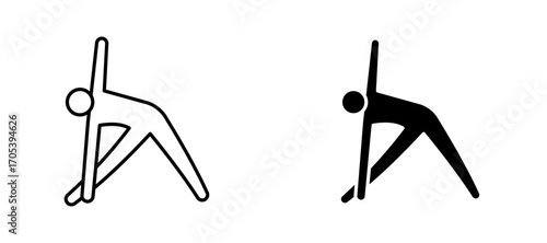 Yoga posture icons set for apps and web.