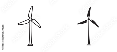 Wind turbine icons set for apps and web.