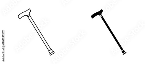 Walking stick icons set for apps and web.
