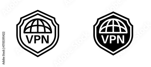 VPN icons set for apps and web.