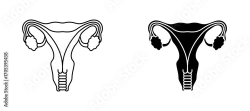 Uterus icons set for apps and web.