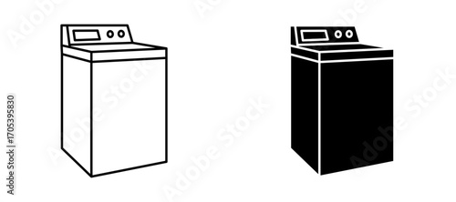 Top load washer icons set for apps and web.