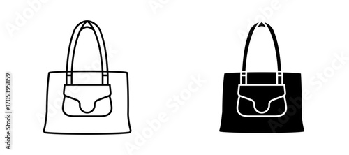 Tote bag icons set for apps and web.