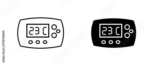 Thermostat icons set for apps and web.