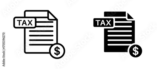 Tax icons set for apps and web.