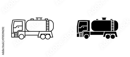 Tank truck icons set for apps and web.