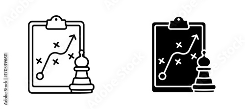 Strategical planning icons set for apps and web.
