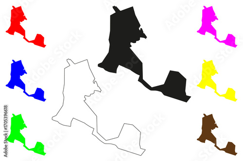Bentong city (Malaysia) map vector illustration, scribble sketch Bentong map