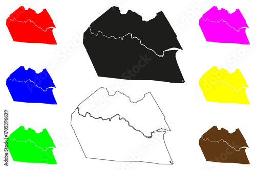 Dungun city (Malaysia) map vector illustration, scribble sketch Dungun map