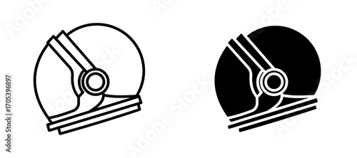 Space helmet icons set for apps and web.
