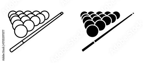 Snooker icons set for apps and web.