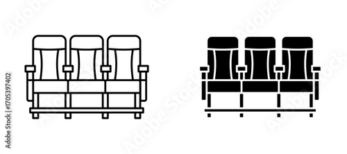 Seats icons set for apps and web.