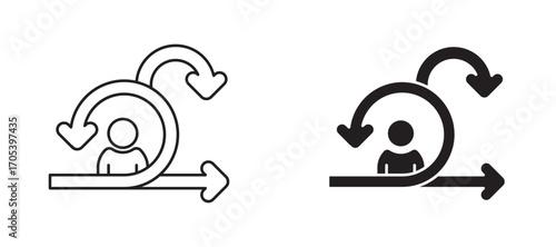 Scrum master icons set for apps and web.