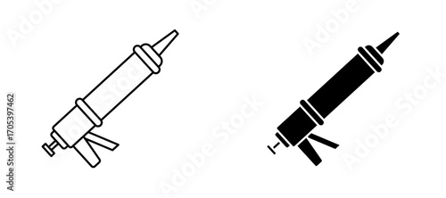 Sealant gun icons set for apps and web.