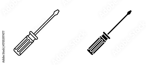 Screwdriver icons set for apps and web.