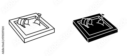 Sandbox icons set for apps and web.