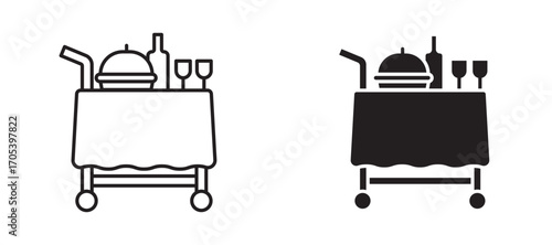 Room service icons set for apps and web.