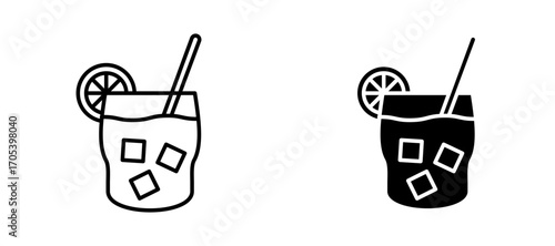 Refreshing cold drink icons set for apps and web.