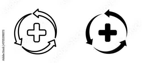 Recovery icons set for apps and web.