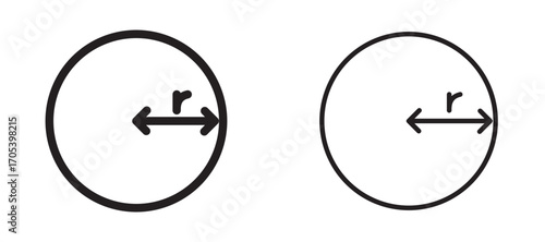 Radius icons set for apps and web.