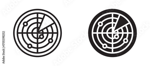 Radar icons set for apps and web.