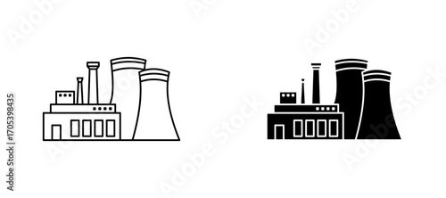 Power plant icons set for apps and web.