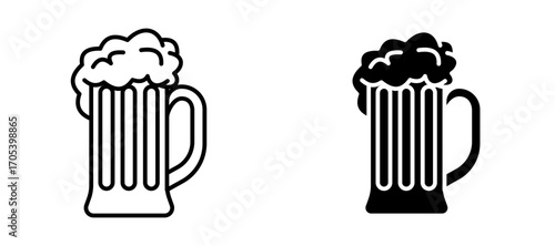 Pint of beer icons set for apps and web.