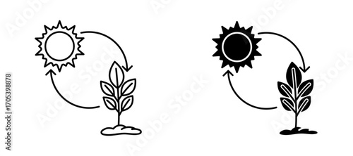 Photosynthesis icons set for apps and web.