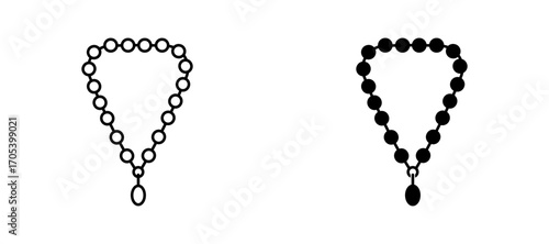 Pearl necklace icons set for apps and web.