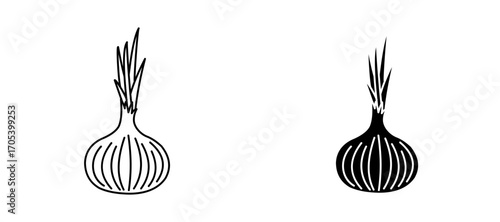 Onion icons set for apps and web.