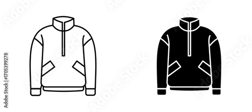 Nylon jacket icons set for apps and web.